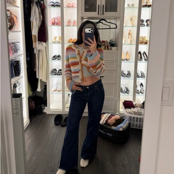 NWT Size S -Anthropologie Ribbed Cardigan Sweater Assorted Stripe (NWT US$ 158) - Picture 4 of 16